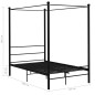 vidaXL Estructura de cama con dosel metal negro 120x200 cm vidaXL Estructura de cama con dosel metal negro 120x200 cm