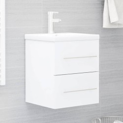 vidaXL Armario para lavabo madera contrachapada blanco 41x38,5x48 cm