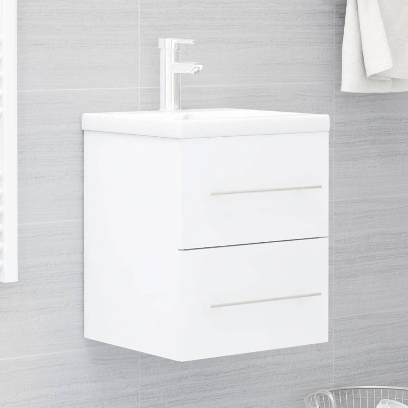 vidaXL Armario para lavabo madera contrachapada blanco 41x38,5x48 cm vidaXL Armario para lavabo madera contrachapada blanco 41x38,5x48 cm