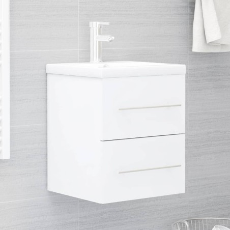 vidaXL Armario para lavabo madera contrachapada blanco 41x38,5x48 cm