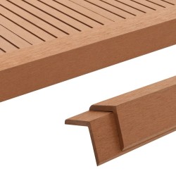 vidaXL Molduras angulares 5 uds WPC marrón claro 170 cm