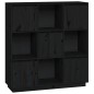 vidaXL Aparador alto de madera maciza de pino negro 110,5x35x117 cm vidaXL Aparador alto de madera maciza de pino negro 110,5x35x117 cm