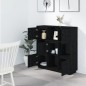vidaXL Aparador alto de madera maciza de pino negro 110,5x35x117 cm vidaXL Aparador alto de madera maciza de pino negro 110,5x35x117 cm