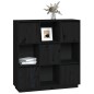 vidaXL Aparador alto de madera maciza de pino negro 110,5x35x117 cm vidaXL Aparador alto de madera maciza de pino negro 110,5x35x117 cm