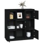 vidaXL Aparador alto de madera maciza de pino negro 110,5x35x117 cm vidaXL Aparador alto de madera maciza de pino negro 110,5x35x117 cm