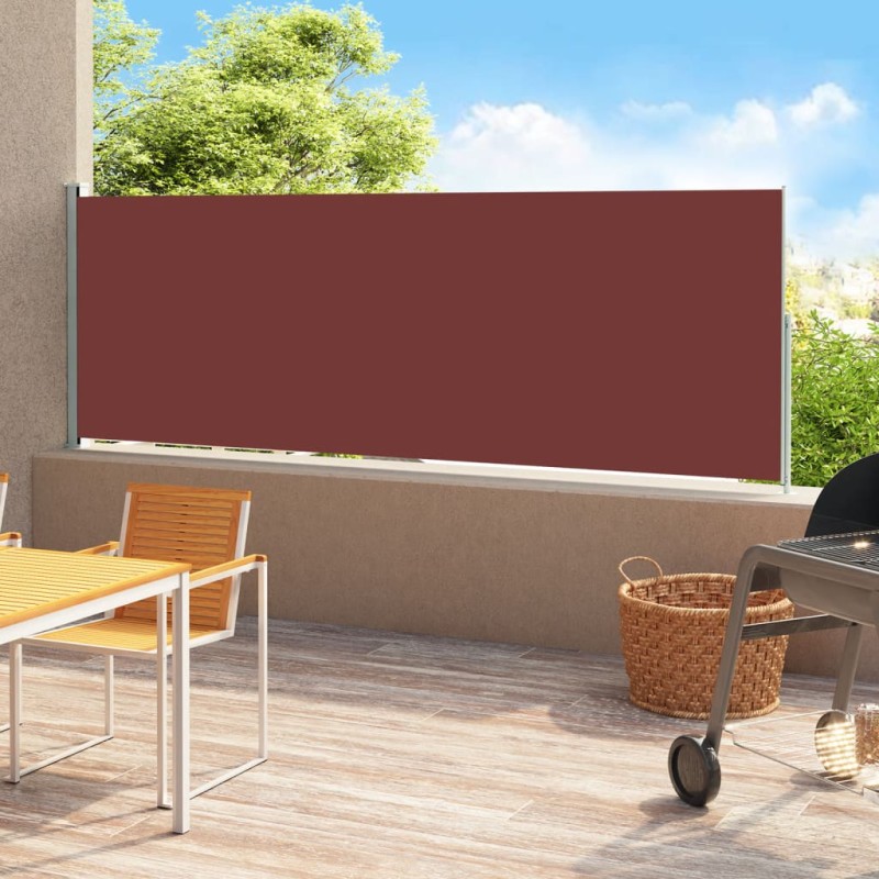 vidaXL Toldo lateral retráctil para patio marrón 180x500 cm vidaXL Toldo lateral retráctil para patio marrón 180x500 cm