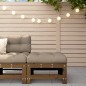 vidaXL Taburete de jardín con cojín madera maciza de pino marrón miel vidaXL Taburete de jardín con cojín madera maciza de pino marrón miel