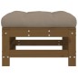 vidaXL Taburete de jardín con cojín madera maciza de pino marrón miel vidaXL Taburete de jardín con cojín madera maciza de pino marrón miel