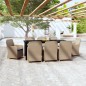 vidaXL Juego de comedor de jardín 9 piezas y cojines marrón vidaXL Juego de comedor de jardín 9 piezas y cojines marrón