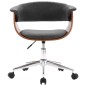 vidaXL Silla de oficina giratoria de madera curvada y tela gris vidaXL Silla de oficina giratoria de madera curvada y tela gris