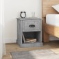 vidaXL Mesitas de noche 2 uds madera contrachapada gris 39x39x47,5 cm vidaXL Mesitas de noche 2 uds madera contrachapada gris 39x39x47,5 cm