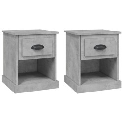 vidaXL Mesitas de noche 2 uds madera contrachapada gris 39x39x47,5 cm