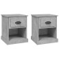 vidaXL Mesitas de noche 2 uds madera contrachapada gris 39x39x47,5 cm vidaXL Mesitas de noche 2 uds madera contrachapada gris 39x39x47,5 cm