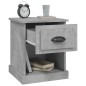 vidaXL Mesitas de noche 2 uds madera contrachapada gris 39x39x47,5 cm vidaXL Mesitas de noche 2 uds madera contrachapada gris 39x39x47,5 cm