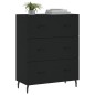 vidaXL Aparador de madera de ingeniería negro 69,5x34x90 cm vidaXL Aparador de madera de ingeniería negro 69,5x34x90 cm