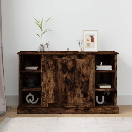 vidaXL Aparador madera contrachapada color roble ahumado 100x35,5x60cm