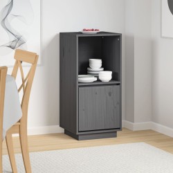 vidaXL Aparador de madera maciza de pino gris 38x35x80 cm