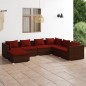 vidaXL Set muebles de jardín 7 piezas y cojines ratán sintético marrón vidaXL Set muebles de jardín 7 piezas y cojines ratán sintético marrón