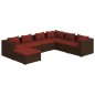 vidaXL Set muebles de jardín 7 piezas y cojines ratán sintético marrón vidaXL Set muebles de jardín 7 piezas y cojines ratán sintético marrón