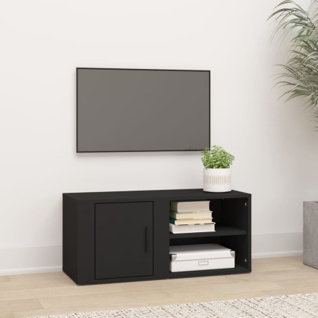 vidaXL Mueble para TV madera contrachapada negro 80x31,5x36 cm