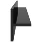 vidaXL Estante de pared 2 uds contrachapado negro brillo 80x11,5x18 cm