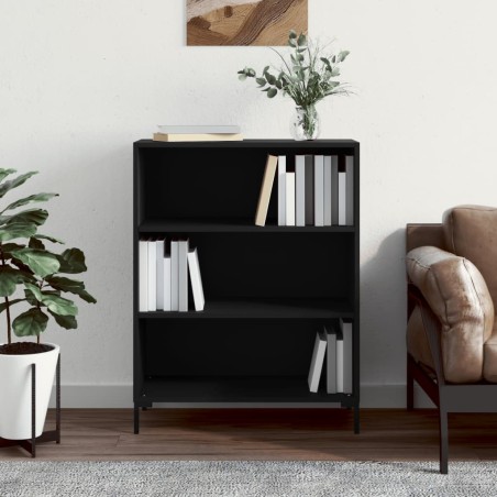 vidaXL Estantería madera de ingeniería negro 69,5x32,5x90 cm