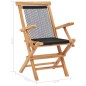 vidaXL Sillas de jardín plegables 2 uds madera maciza de teca y cuerda vidaXL Sillas de jardín plegables 2 uds madera maciza de teca y cuerda