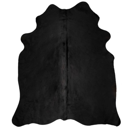 vidaXL Alfombra de piel de vaca auténtica negro 150x170 cm