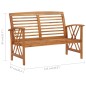 vidaXL Banco de jardín madera de acacia maciza 119 cm vidaXL Banco de jardín madera de acacia maciza 119 cm