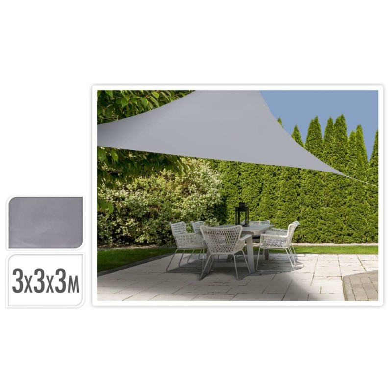 ProGarden Toldo de tela triangular gris 3x3x3 m ProGarden Toldo de tela triangular gris 3x3x3 m