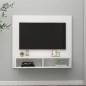 vidaXL Mueble de TV de pared madera contrachapada blanco 102x23,5x90cm