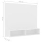 vidaXL Mueble de TV de pared madera contrachapada blanco 102x23,5x90cm