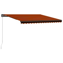 vidaXL Toldo manual retráctil con LED naranja y marrón 450x300 cm