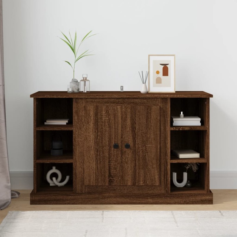 vidaXL Aparador de madera contrachapada roble marrón 100x35,5x60 cm vidaXL Aparador de madera contrachapada roble marrón 100x35,5x60 cm