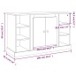 vidaXL Aparador de madera contrachapada roble marrón 100x35,5x60 cm vidaXL Aparador de madera contrachapada roble marrón 100x35,5x60 cm