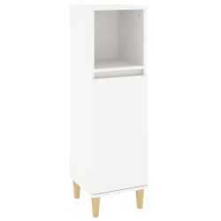 vidaXL Armario de baño madera contrachapada blanco 30x30x100 cm