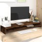 vidaXL Soporte monitor madera contrachapada roble ahumado 100x24x13 cm vidaXL Soporte monitor madera contrachapada roble ahumado 100x24x13 cm
