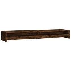 vidaXL Soporte monitor madera contrachapada roble ahumado 100x24x13 cm