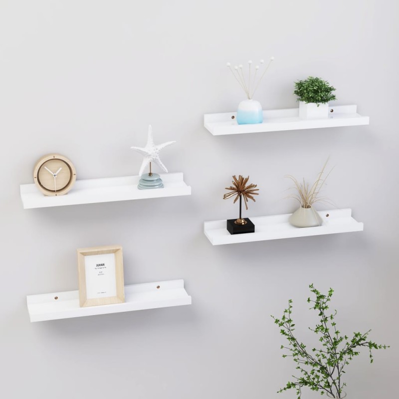 vidaXL Estantes de pared 4 unidades blanco 40x9x3 cm vidaXL Estantes de pared 4 unidades blanco 40x9x3 cm