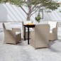vidaXL Juego de comedor de jardín 5 piezas con cojines marrón