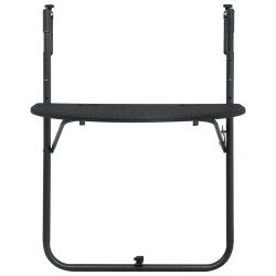 vidaXL Mesa balcón colgante plástico aspecto ratán negro 60x64x83,5 cm