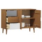 vidaXL Aparador MOLDE madera maciza de pino marrón 113x40x80 cm