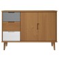 vidaXL Aparador MOLDE madera maciza de pino marrón 113x40x80 cm