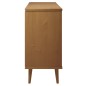 vidaXL Aparador MOLDE madera maciza de pino marrón 113x40x80 cm