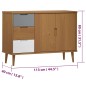 vidaXL Aparador MOLDE madera maciza de pino marrón 113x40x80 cm
