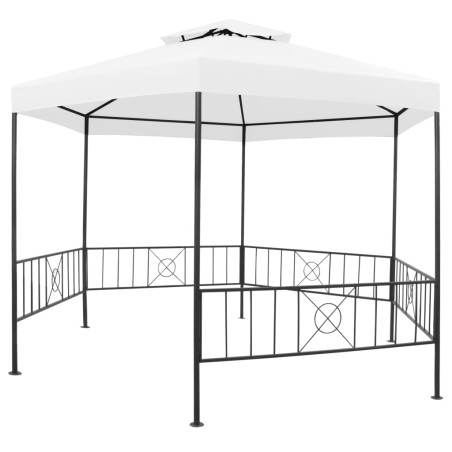 vidaXL Cenador de jardín blanco 323x275x265 cm 180 g/m²