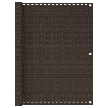vidaXL Toldo para balcón HDPE marrón 120x500 cm