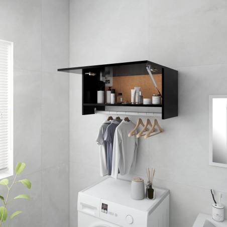 vidaXL Armario de madera contrachapada negro 70x32,5x35 cm