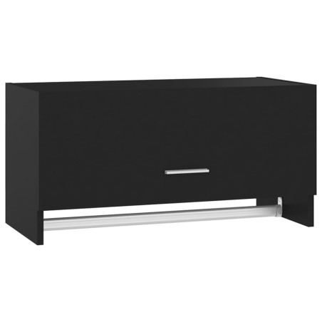 vidaXL Armario de madera contrachapada negro 70x32,5x35 cm