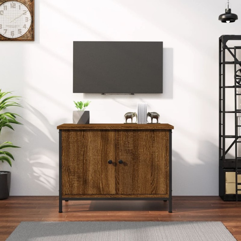 vidaXL Mueble de TV madera contrachapada marrón roble 60x35x45 cm vidaXL Mueble de TV madera contrachapada marrón roble 60x35x45 cm